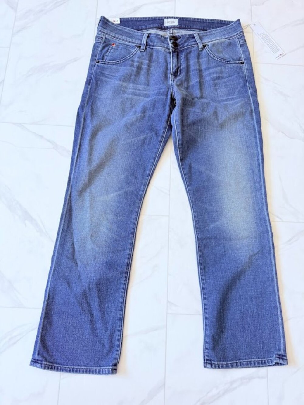 NWT Hudson Jeans Crop Beth Baby Boot Flap Pocket Jeans Size 29 Laguna